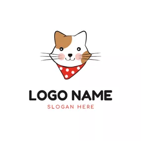 鬍鬚Logo Cute Cat and Anime logo design