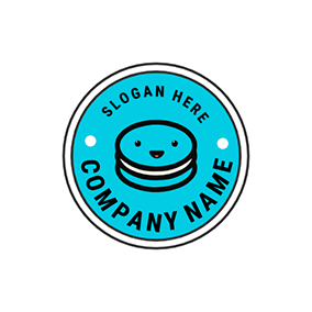 As Logo Cute Face Circle Macaron logo design