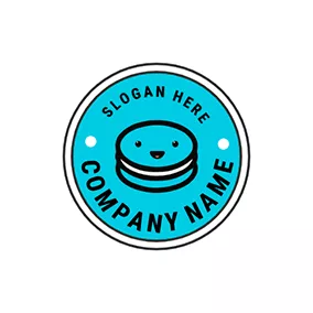 Design Logo Cute Face Circle Macaron logo design