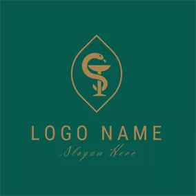 Alphabet Logo Cute Green and Brown Letter S logo design