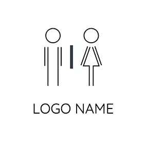 Cut Logo Cute Human Figure and Toilet logo design