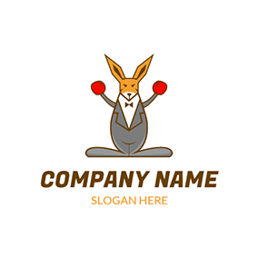 Logotipo De Canguro Cute Kangaroo Suit Boxer logo design