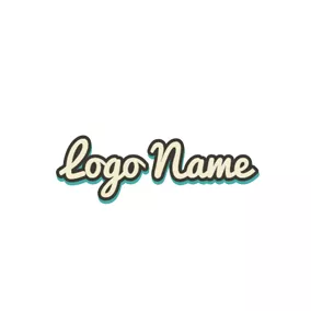 Animation Logo Cute Khaki Handwritten Font Style logo design