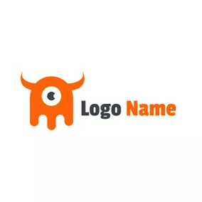 Eye Logo Cute Monad Cartoon Image and Gaming logo design