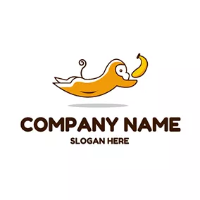 Design Logo Cute Monkey Banana logo design