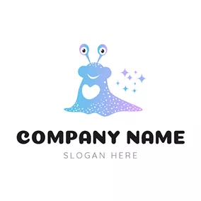Bubbly Logo Cute Monster and Slime logo design