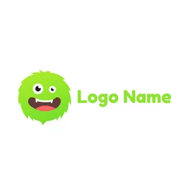 カットロゴ Cute Monster Head logo design