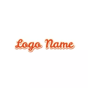 カットロゴ Cute Orange Script Font logo design