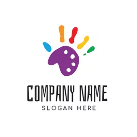 Colorful Logo Cute Palette and Colorful Paint logo design