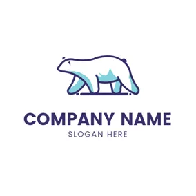 Cold Logo Cute Polar Bear Icon logo design