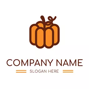 Cut Logo Cute Pumpkin Icon logo design