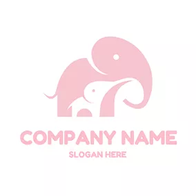 Design Logo Cute Simple Elephant Mom logo design