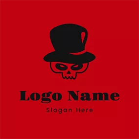 Design Logo Cute Skull Hat Dead logo design