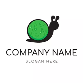 Green Logo Cute Snail and Clime logo design