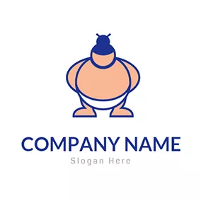 武術館 Logo Cute Sumoman logo design