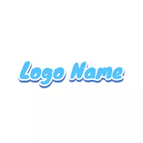 Childish Logo Cute Wide Cartoon Font Style logo design