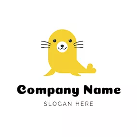 Logotipo De Animación Cute Yellow Seal logo design