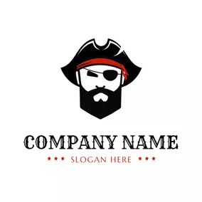 バンディットのロゴ Cyclopia and Pirates Head logo design