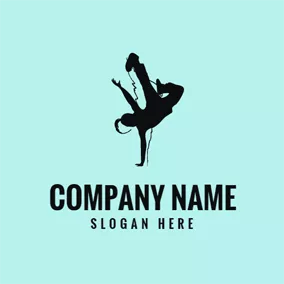 Flexible Logo Dancing Person and Art Festival logo design