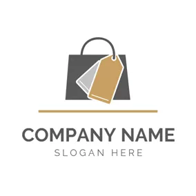 Logotipo De Mercado Dark Brown Handbag and Label logo design