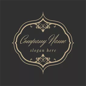 Boutique Logo Dark Frame and Flower logo design