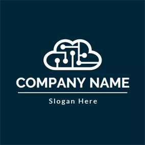 Logotipo De Agencia Dark Green and White Cloud logo design