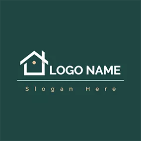 Lodge Logo Dark Green and White House logo design
