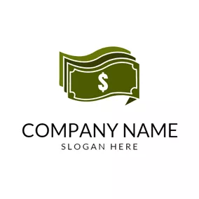 Logotipo De Inversión Dark Green Paper Money logo design