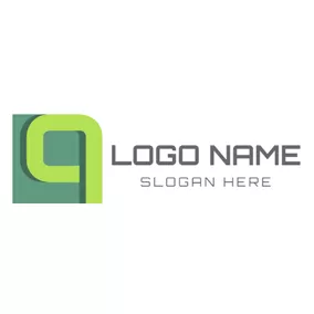 Qロゴ Dark Green Square and Letter Q logo design
