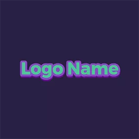 Cool Logo Decorated Purple Wide Cool Text logo design