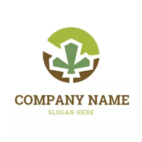 地図ロゴ Decoration and Maple Leaf logo design
