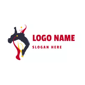 Logótipo De Curva Decoration and Parkour Athlete logo design