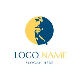 Human Logo Decoration Circle and Golf Ball logo design