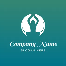 生态 Logo Decoration Circle and Yoga Woman logo design