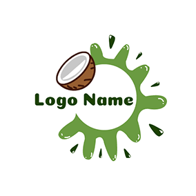 Kokos Logo Decoration Circle Liquid Coconut Milk logo design