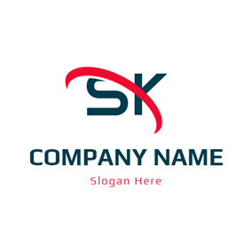Decoration Letter S and K logo design