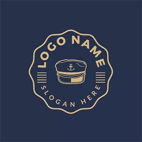Eco Logo Decoration Shape and Captain Cap logo design