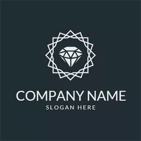 Diamond Logo Decorative Frame and Jewelry logo design