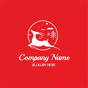 Stag Logo Deer Embroidery Circle Chinese logo design