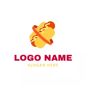 熱狗logo Delicious Double Deck Hot Dog logo design