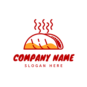 Logotipo De Curva Delicious Steaming Taco logo design