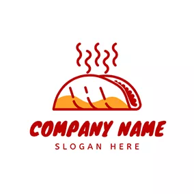 Curve Logo Delicious Steaming Taco logo design