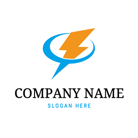 Blue Logo Design Roundness Flash Simple logo design