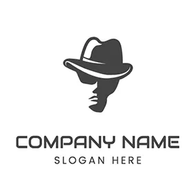 Gentleman Logo Detective Head logo design
