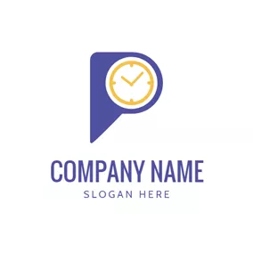 Plate Logo Dial Plate and Triangle Icon logo design