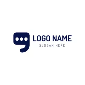 逗号 Logo Dialog Box and Comma Symbol logo design