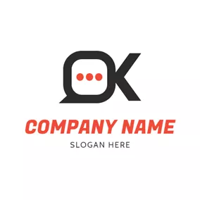 Logotipo De Creatividad Dialog Box and Ok logo design