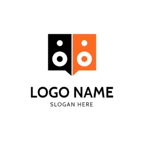 山峰 Logo Dialog Box and Speaker logo design