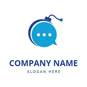 Communicate Logo Dialog Bubble and Bomb logo design