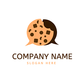 Cook Logo Dialog Bubble Chocolate Cookie logo design